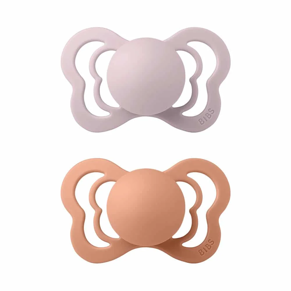 BIBS Couture ortodontické cumlíky zo silikónu 2ks veľkost 2 - Pink Plum / Peach