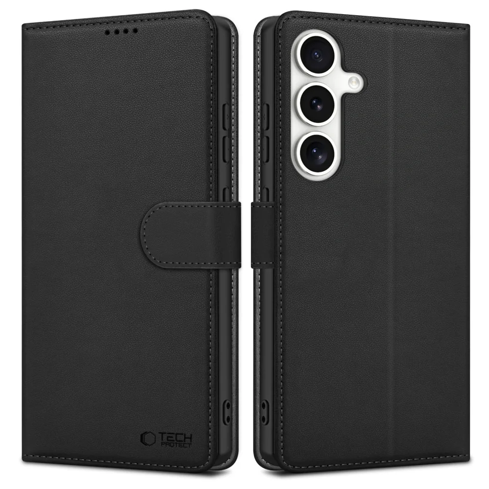 Tech-Protect Wallet knižkové puzdro na Samsung Galaxy S25 FE, čierne