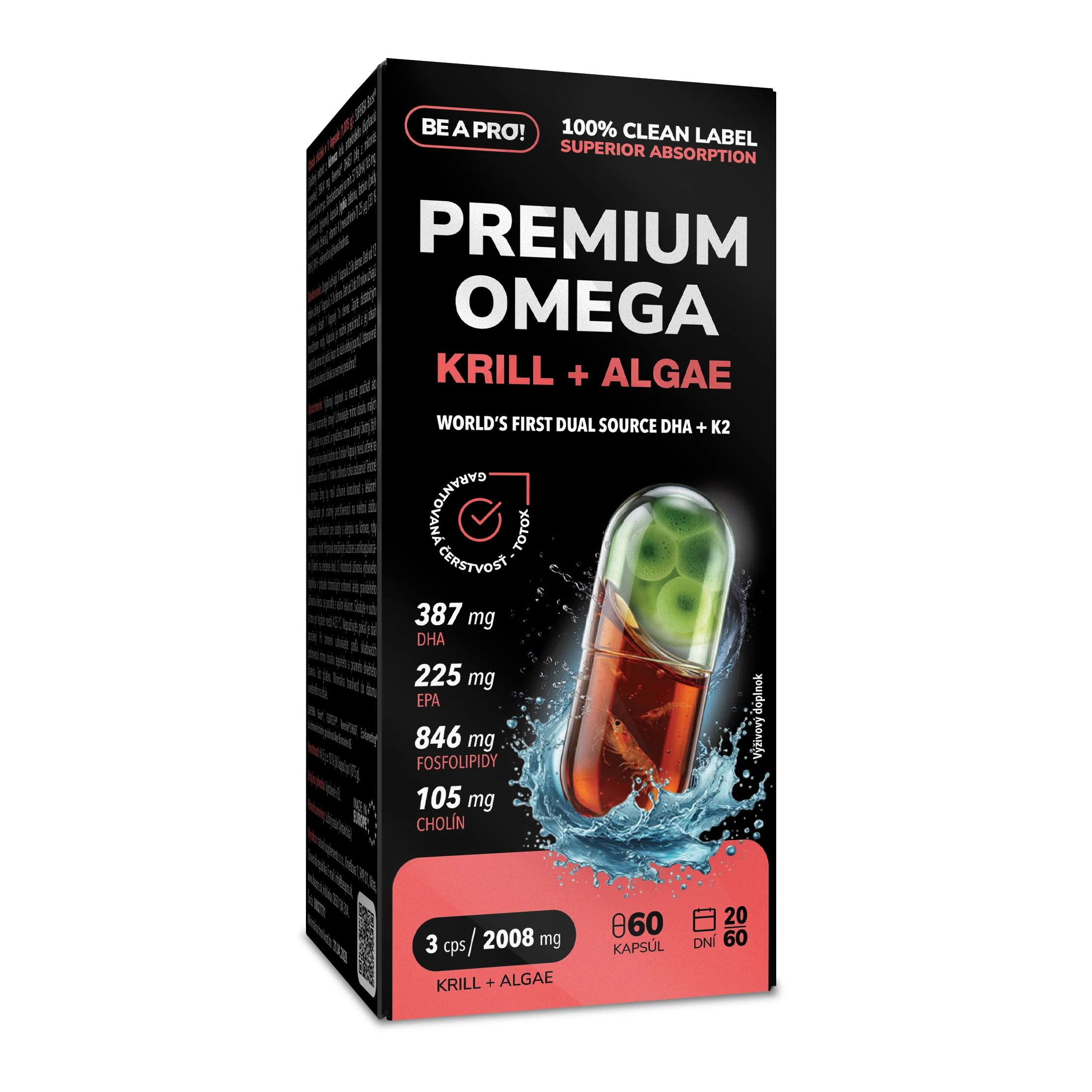 BE A PRO! PREMIUM OMEGA KRILL + ALGAE 60 cps