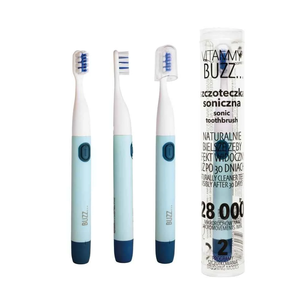 Vitammy Buzz Sonická Zubná Kefka S 28 000 Mikropohybmi, 2 Programy Čistenia, Modrá/Navy 1×1 ks, elektrická zubná kefka