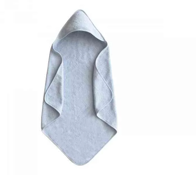Mushie osuška s kapucňou z organickej bavlny, Baby Blue 1×1 ks, osuška s kapucňou