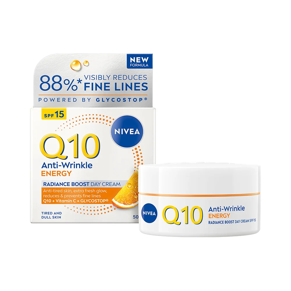 Nivea Q10 Energy Rozjasňujúci denný krém proti vráskam OF 15 50 ml
