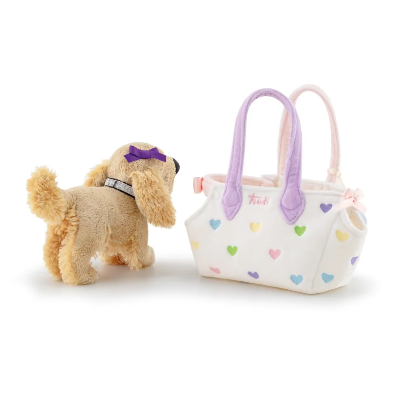 Trudi Pets Módna taška s maznáčikom, biela so srdiečkami, 0m+ T29619