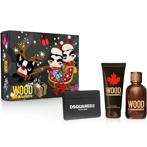 DSQUARED WOOD HIM EDT 100ML+SPR GEL 100ML+PNK 1SET 1×1set