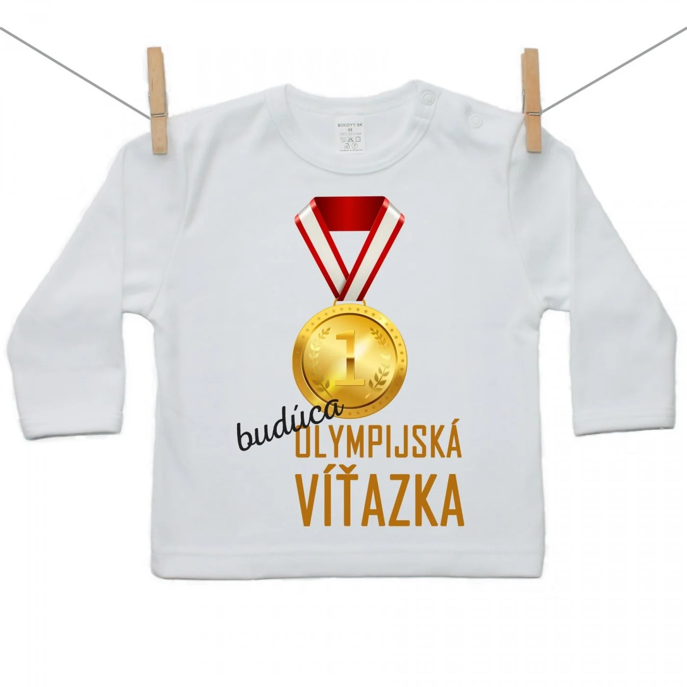 Boodyy Tričko s dlhým rukávom Budúca olympijská víťazka Veľkosť: 122