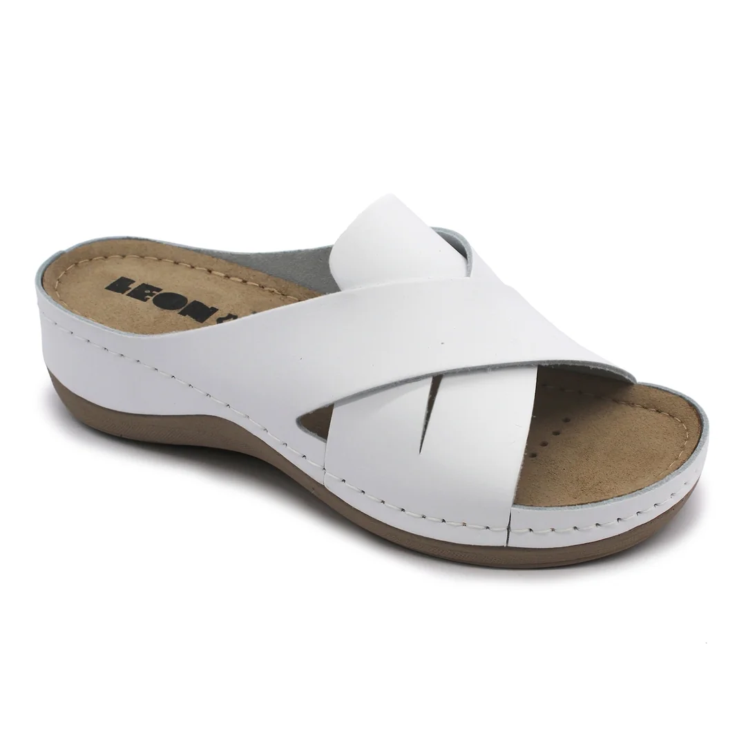 932 Dámska zdravotná celokožená obuv s prackou 35 - 22 cm, biela, 4,5 cm