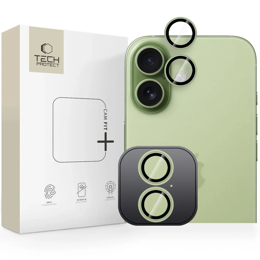 Tech-Protect CamRing Fit ochranné sklo na kameru na iPhone 17, zelené