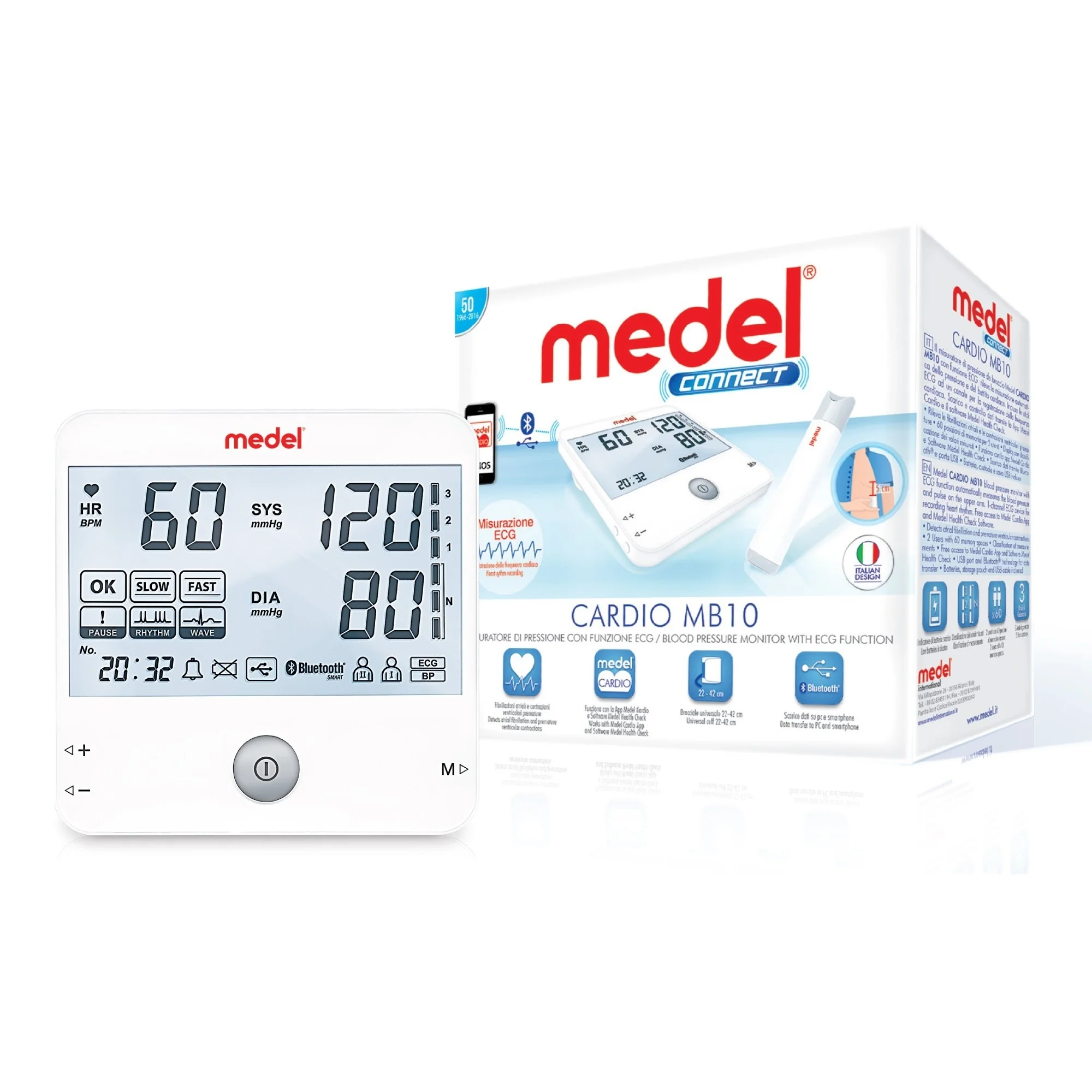 MEDEL CARDIO MB 10 Ramenný tlakomer s Bluetooth a EKG 
