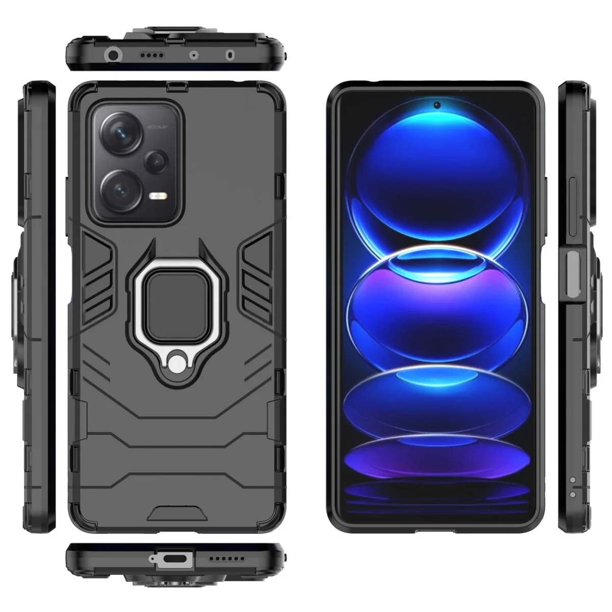 MG Ring Armor kryt na Xiaomi Redmi Note 12 Pro Plus čierny