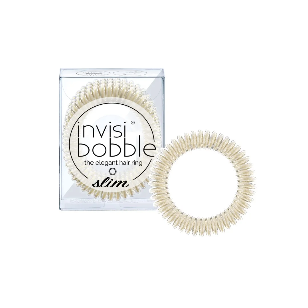 invisibobble® SLIM Stay Gold 1×3 ks, špirálové gumičky do vlasov