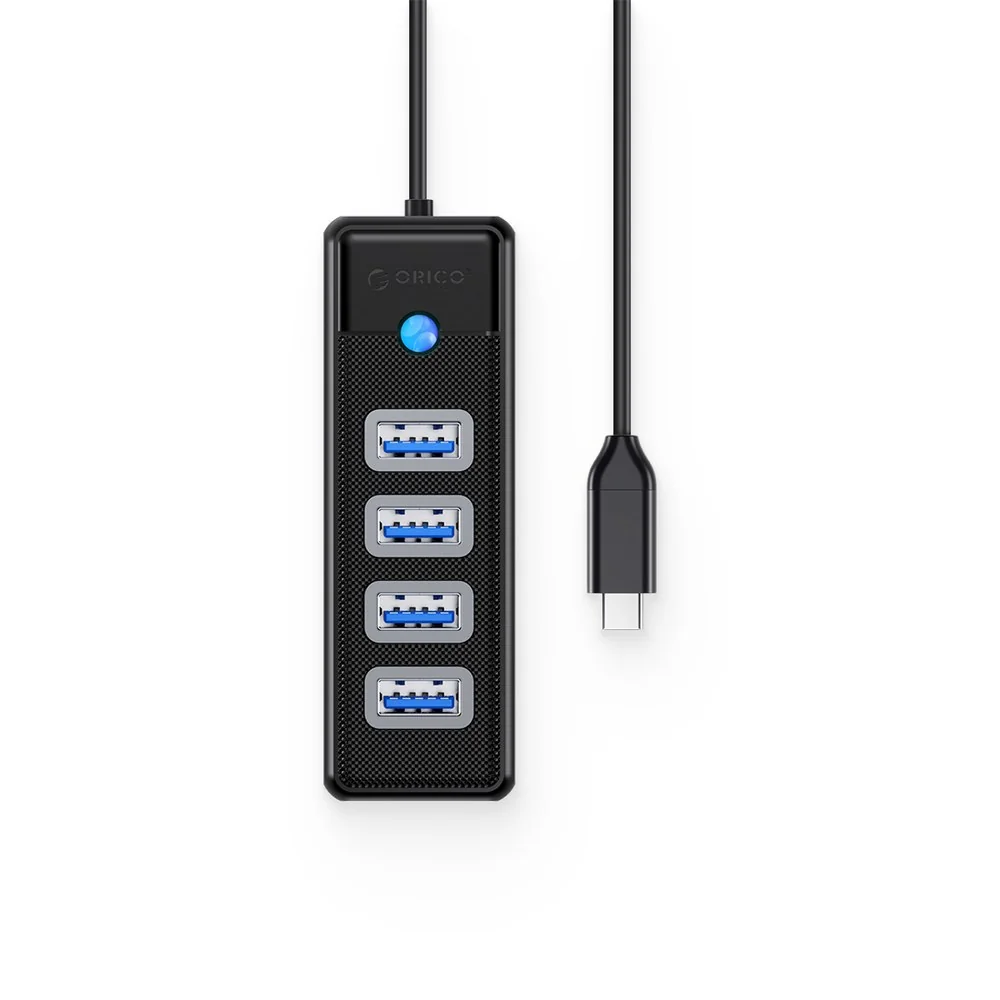 Orico PW4U-C3 HUB adaptér USB-C - 4x USB 3.0 1.8m, čierny
