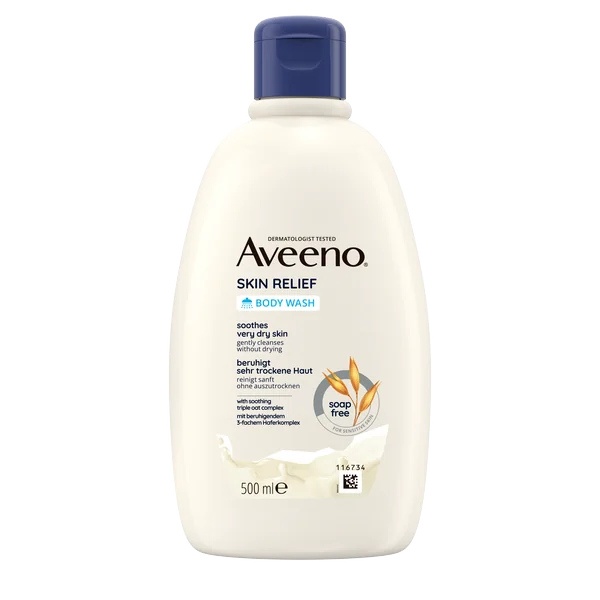 AVEENO® Skin Relief Hydratačný sprchovací gél, bez parfumácie 1×500 ml, sprchový gél