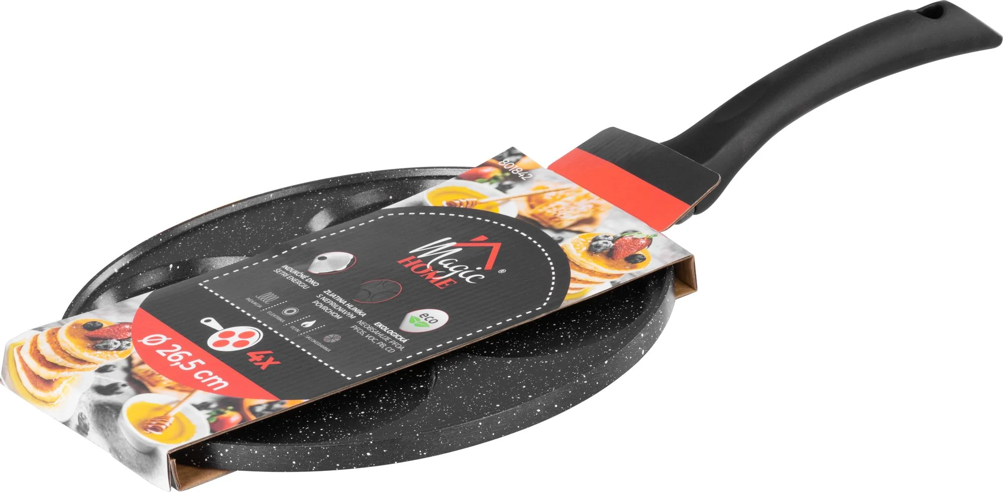 MagicHome panvica na lievance a volské oká, 1 ks Na 4 kusy, 4 priehlbiny, indukcia, 27 cm