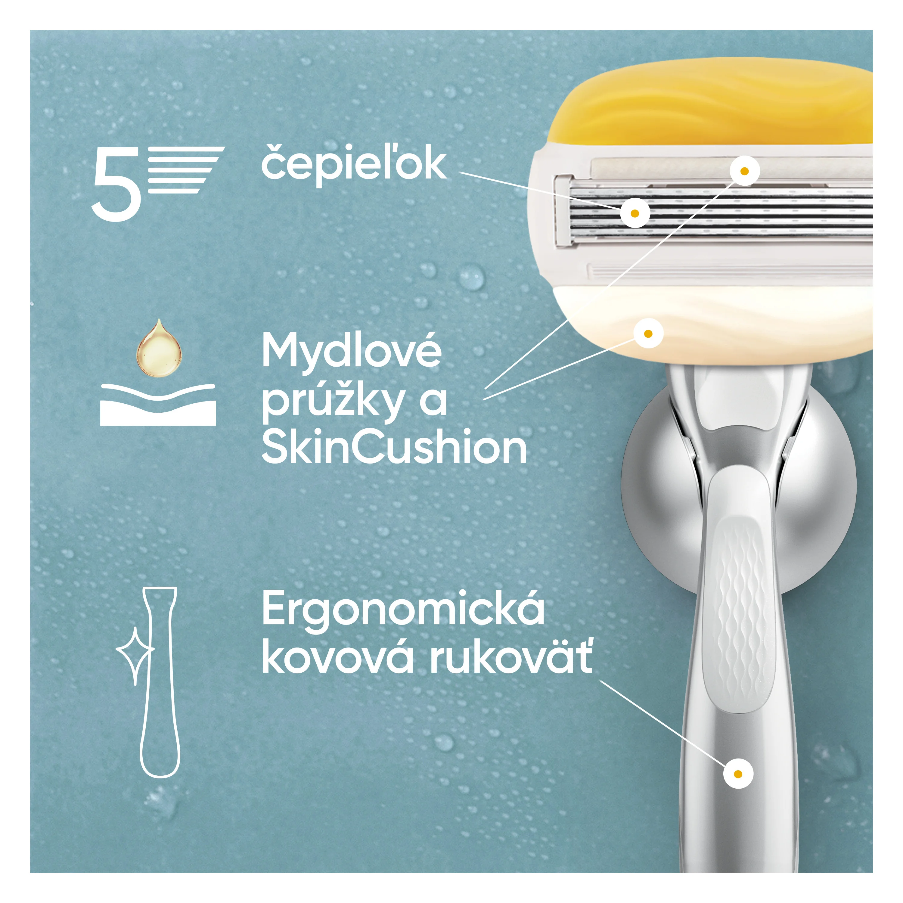 Gillette Venus Comfortglide Coconut náhradné holiace hlavice 3 ks