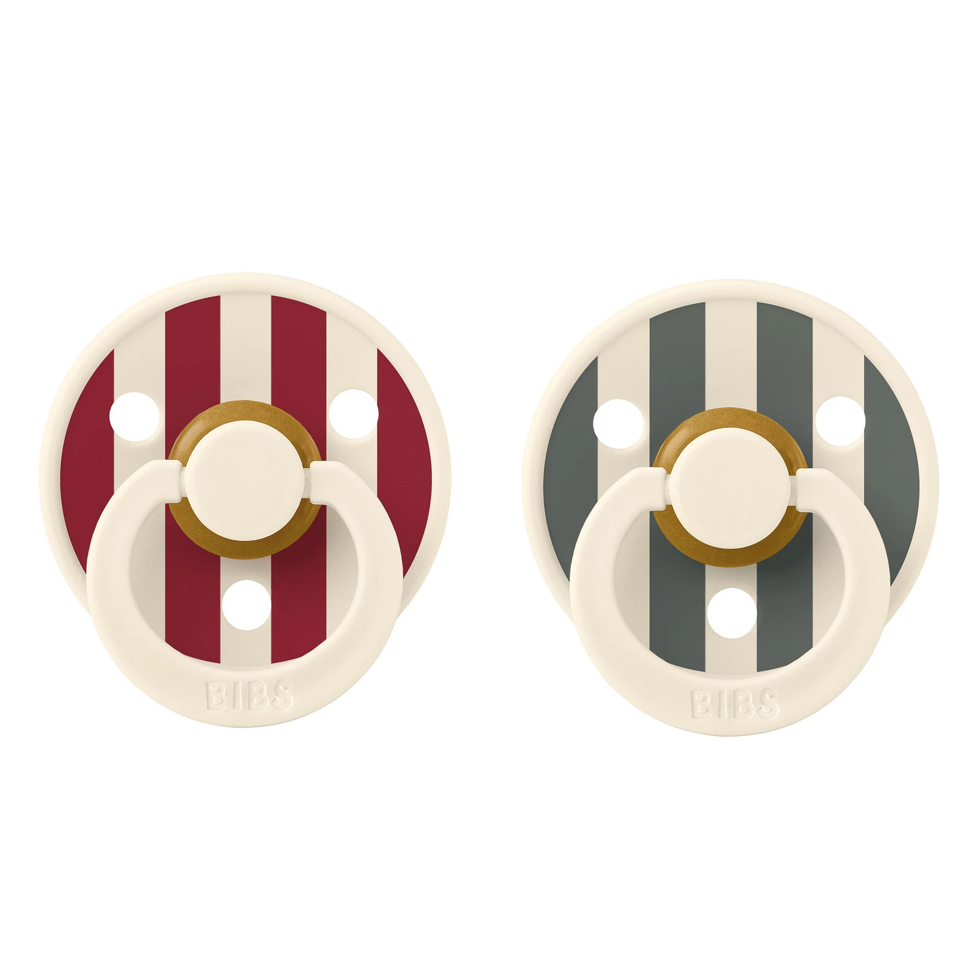 BIBS STUDIO Colour Pin cumlíky z prírodného kaučuku 2ks veľkosť 2 - Ruby Pine Mix