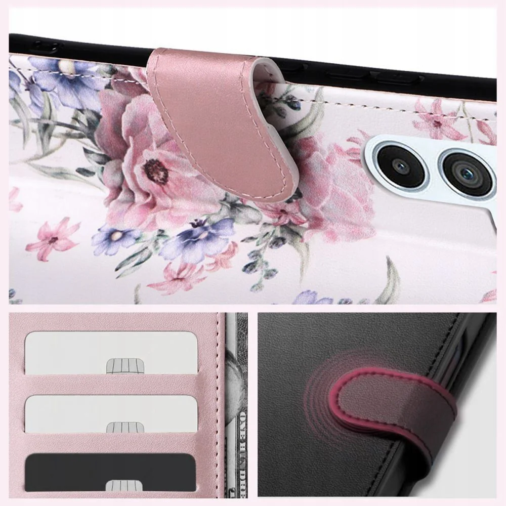 Tech-Protect Wallet knižkové puzdro na Xiaomi Redmi Note 13 Pro 4G blossom flower
