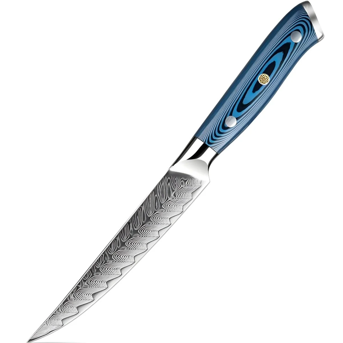 Damaškový kuchynský nôž 24 cm, modrá