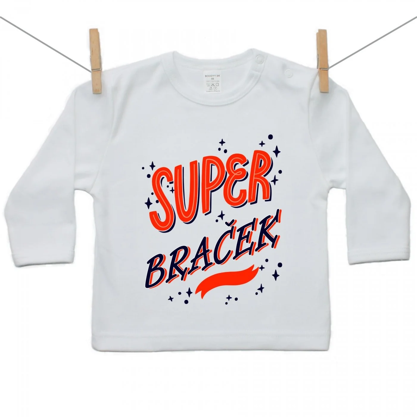 Boodyy Tričko s dlhým rukávom Super braček Veľkosť: 104