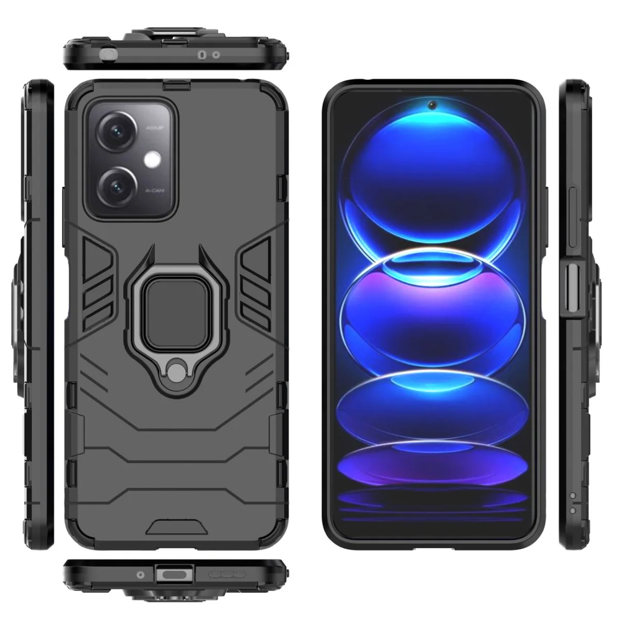 MG Ring Armor kryt na Xiaomi Redmi Note 12 5G / Poco X5 5G čierny