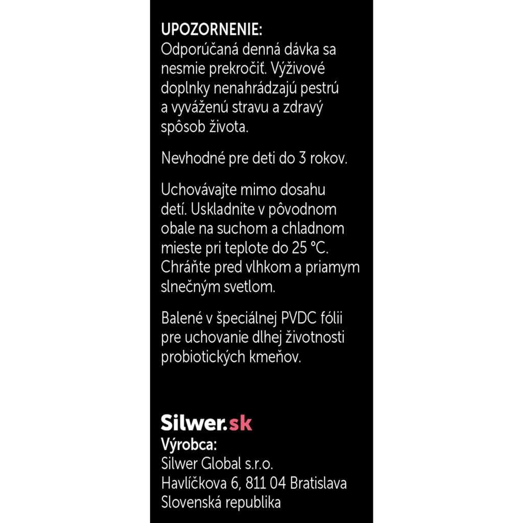 Silwer Laktobacily Probio Aktiv 45 kapsúl. Črevná mikroflóra, imunita.