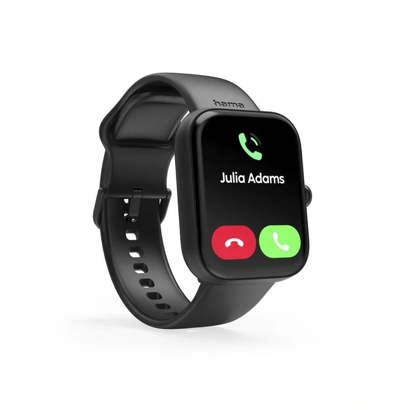 Hama 5000 smart hodinky funkcia telefonovania, vode odolné IP68, Siri/ Google Assistant, čierne