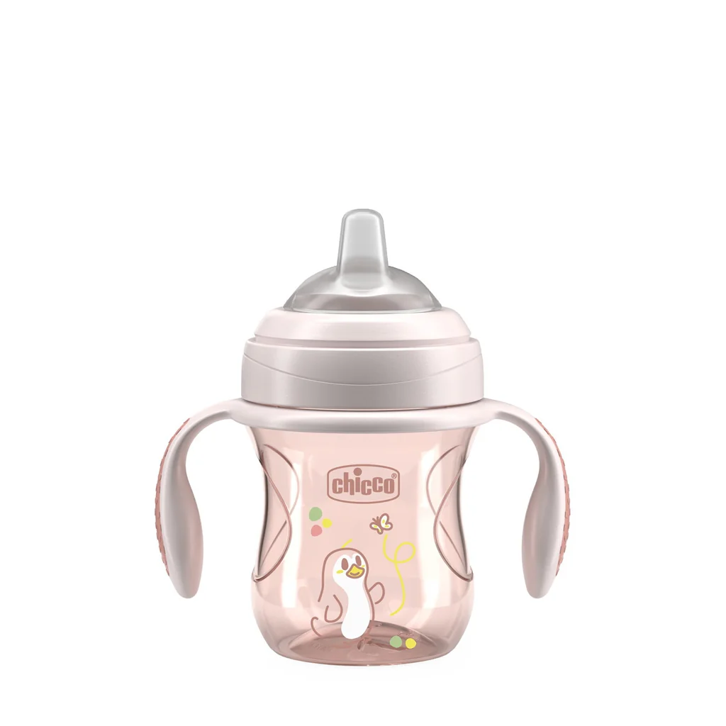 CHICCO Hrnček Transition učiaci s držadlami pink, 4m+ 1x1 ks