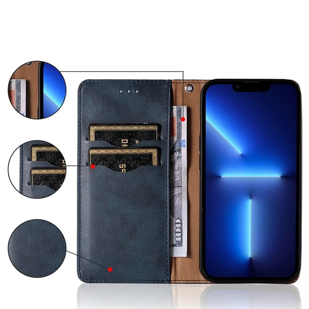 MG Magnet Strap knižkové kožené puzdro na Samsung Galaxy A13 5G, modré