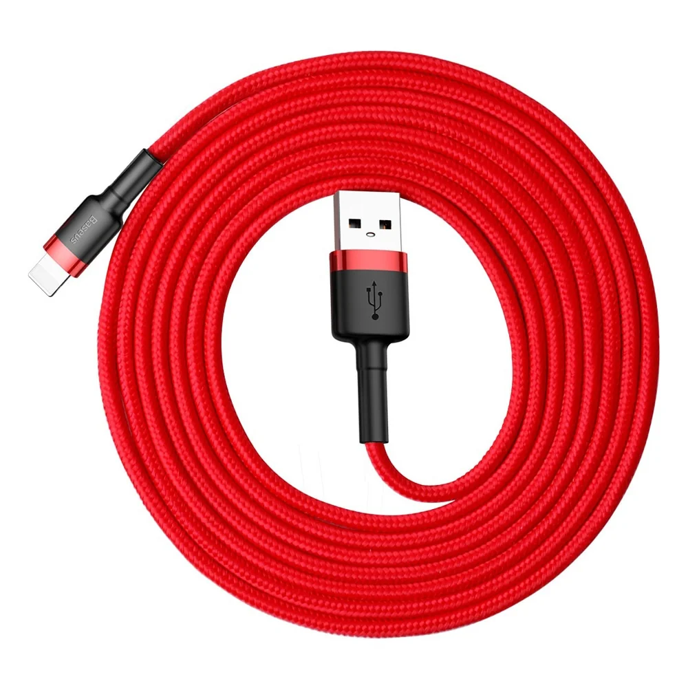 Baseus Cafule Durable Nylon Braided kábel USB / Lightning QC3.0 2m, červený rvený