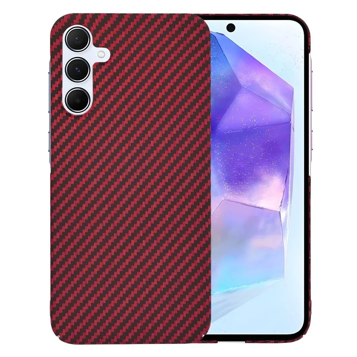 Ochranný obal s karbónovým vzorom pre Samsung Galaxy A55 Červená