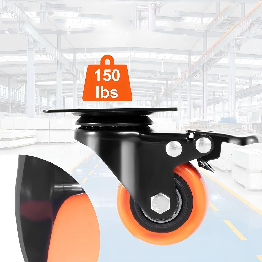 MG Transport Wheels kolieska na nábytok a vozíky 4ks, oranžové