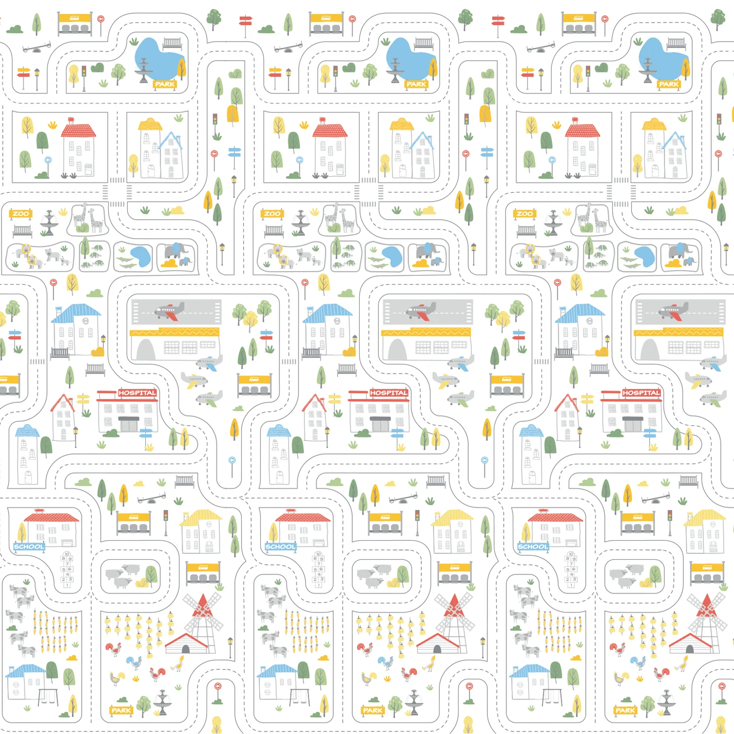 Asalvo Hracia podložka Play Mat XL 120x180 cm Farm-City
