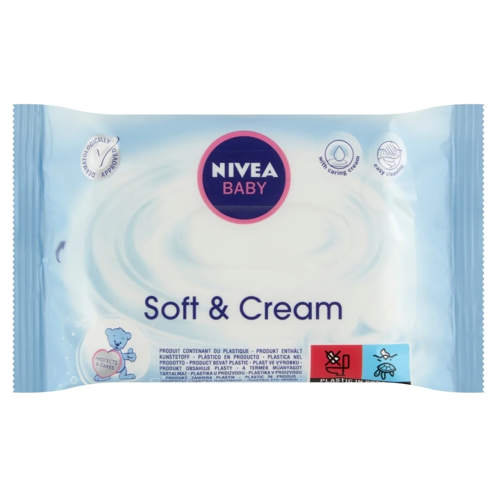 Nivea Detské čistiace obrúsky Clean & Soft s ošetrujúcim mliekom