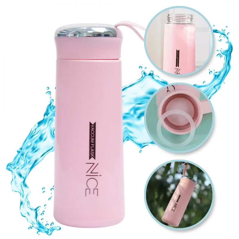 Livefy sklenená fľaša Bottly 400ml, ružová 