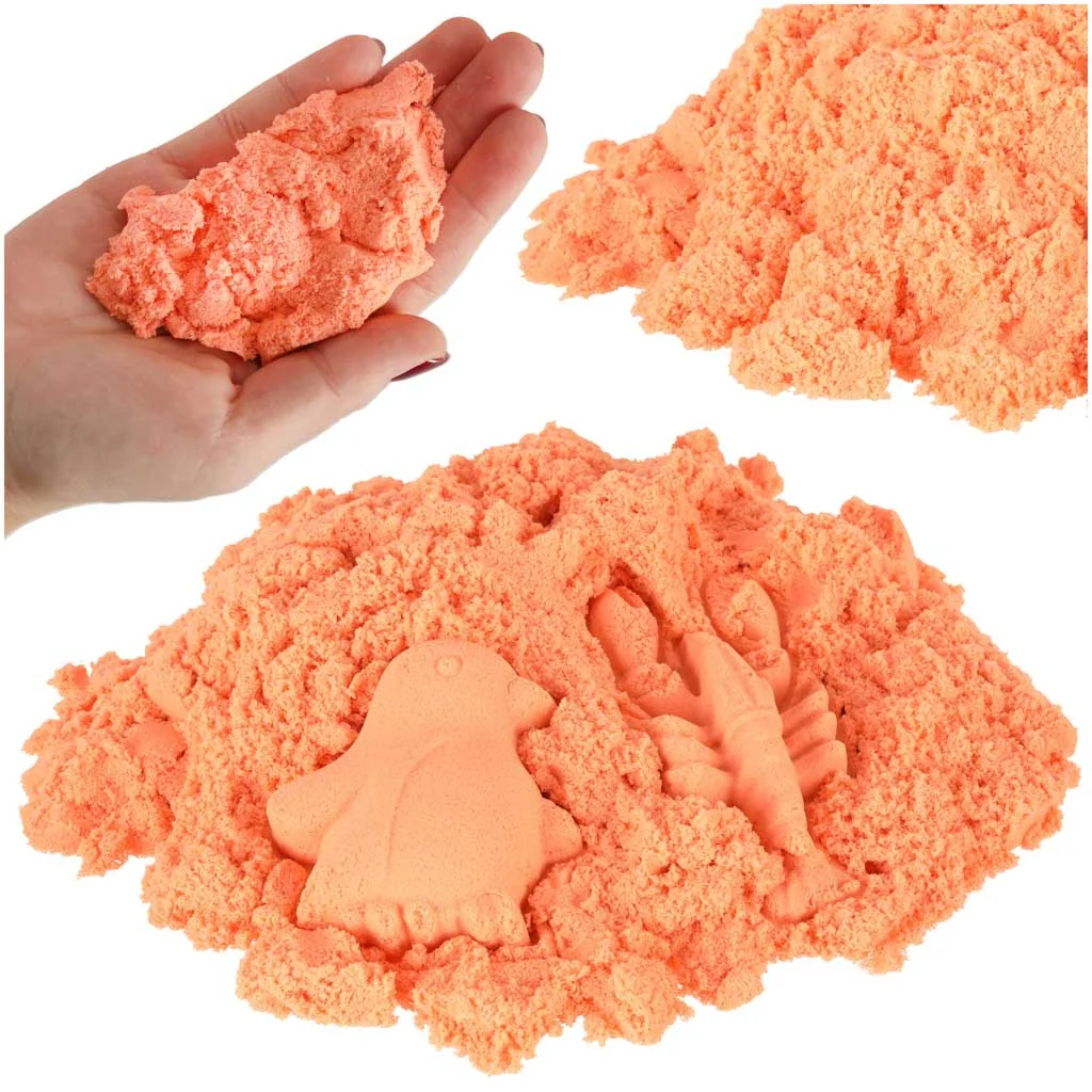 Kinetický piesok 1 kg – oranžový, vrecko