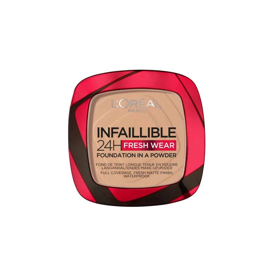 L´Oréal Paris Infaillible Fresh Wear 24H Foundation in a Powder 120 Warm Doré make-up v púdri 1×9 g, Make-up v púdri