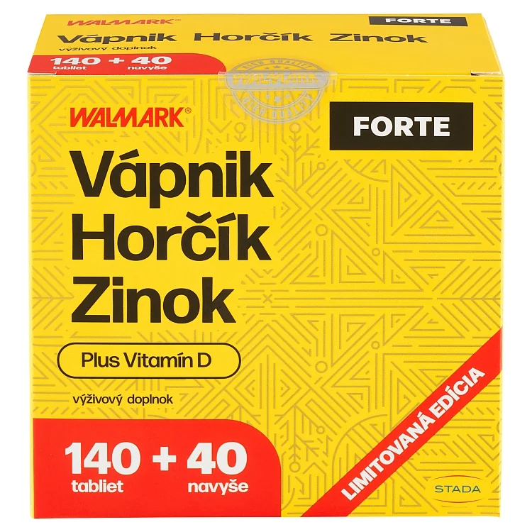W line Vápník Horcík Zinek FORTE180tbl Promo VB24 1x1 set, výhodne balenie pre zdravé kosti, zuby a svaly