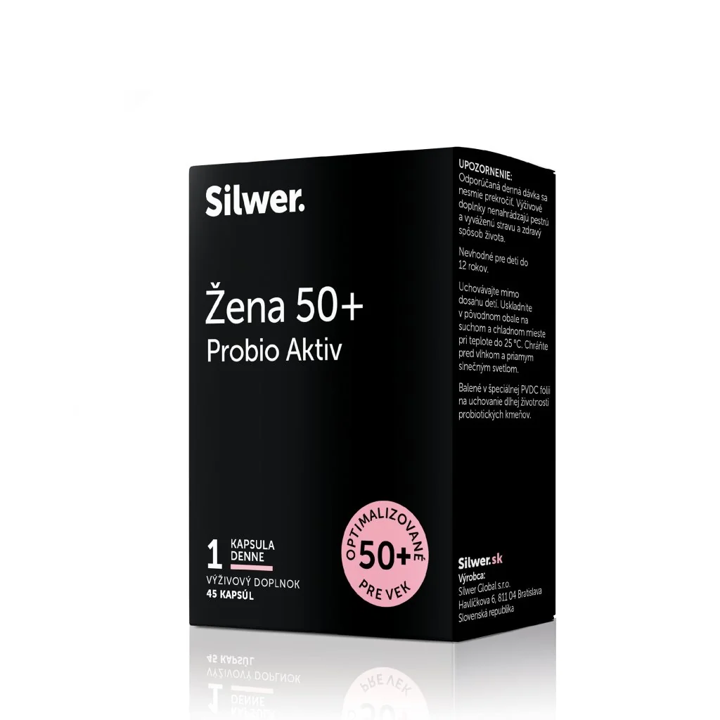 Silwer Žena 50+ Probio Aktiv 45 kapsúl. Črevná a vaginálna mikroflóra, imunita.