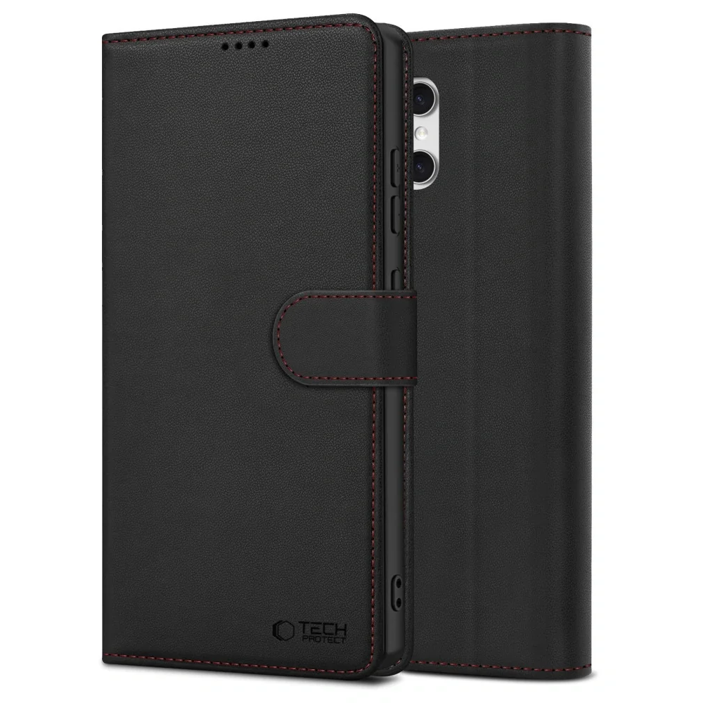 Tech-Protect Wallet knižkové puzdro na Samsung Galaxy A57 5G, čierne / červené červené