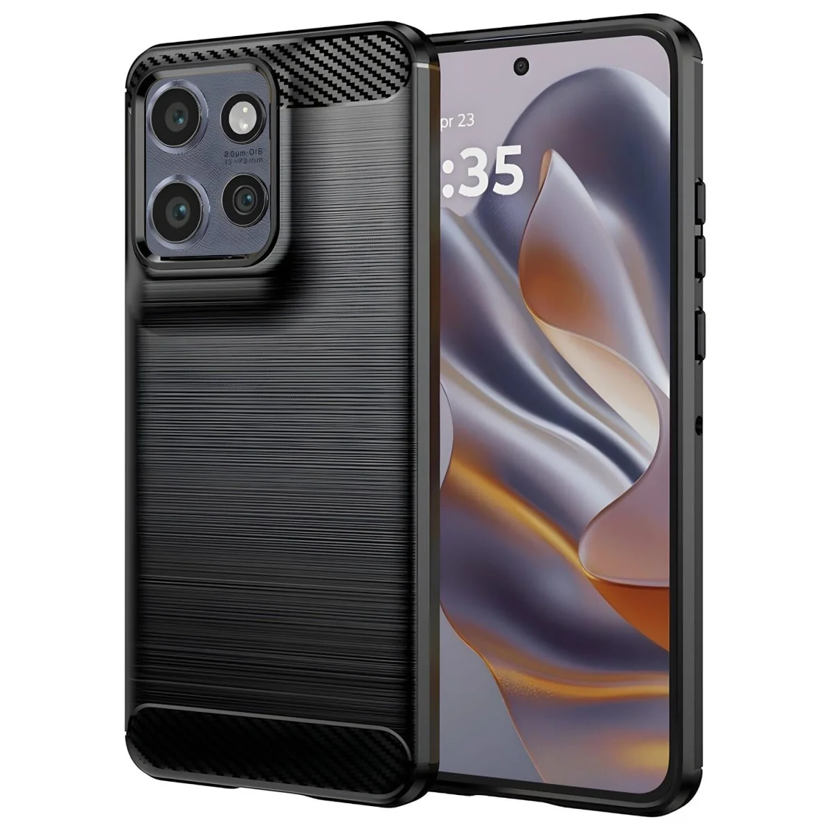 Puzdro Carbon pre Motorola Edge 50 Neo - Čierna