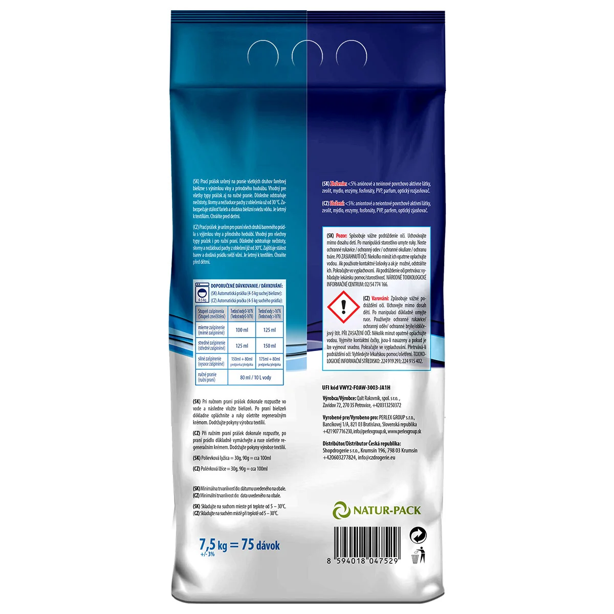 Perlex prací prostriedok 7,5kg / 75 praní Color Magnólia 1×7,5 kg, prášok na pranie