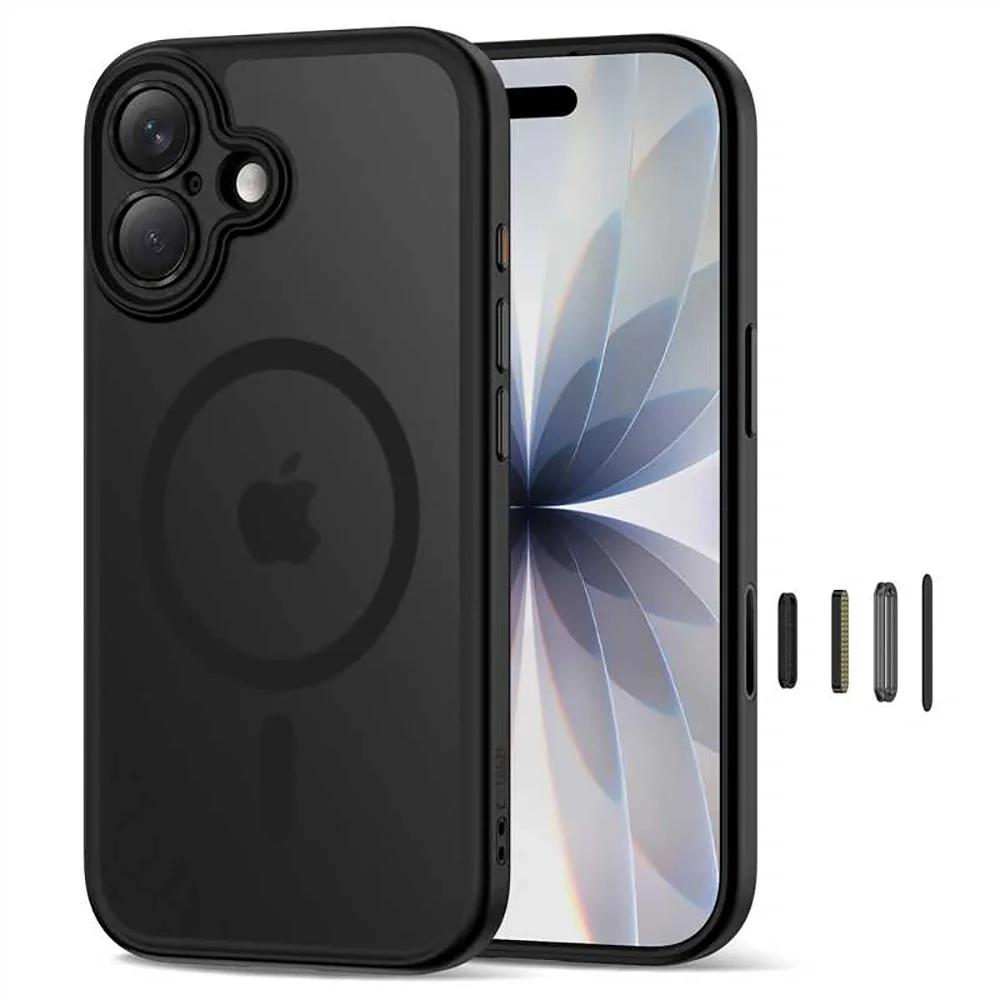 Tech-Protect MagPeak MagSafe CC kryt na iPhone 17, čierny