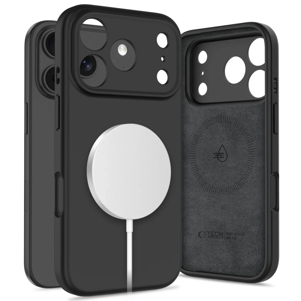 Tech-Protect Silicone MagSafe kryt na iPhone 17 Pro, čierny