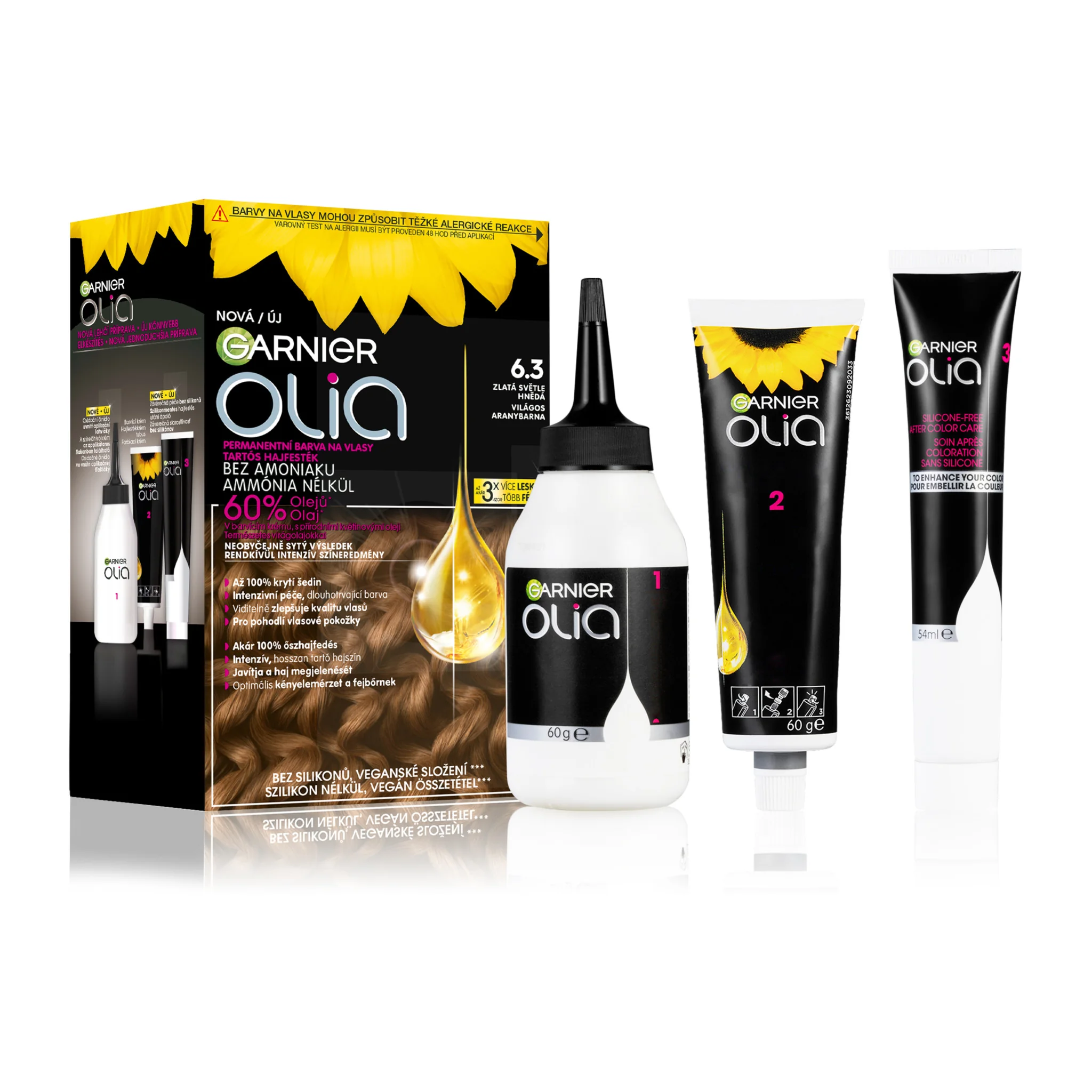 Garnier Olia permanentná farba na vlasy 16.3 Zlatá svetlohnedá 1×1 set, permanentná farba na vlasy