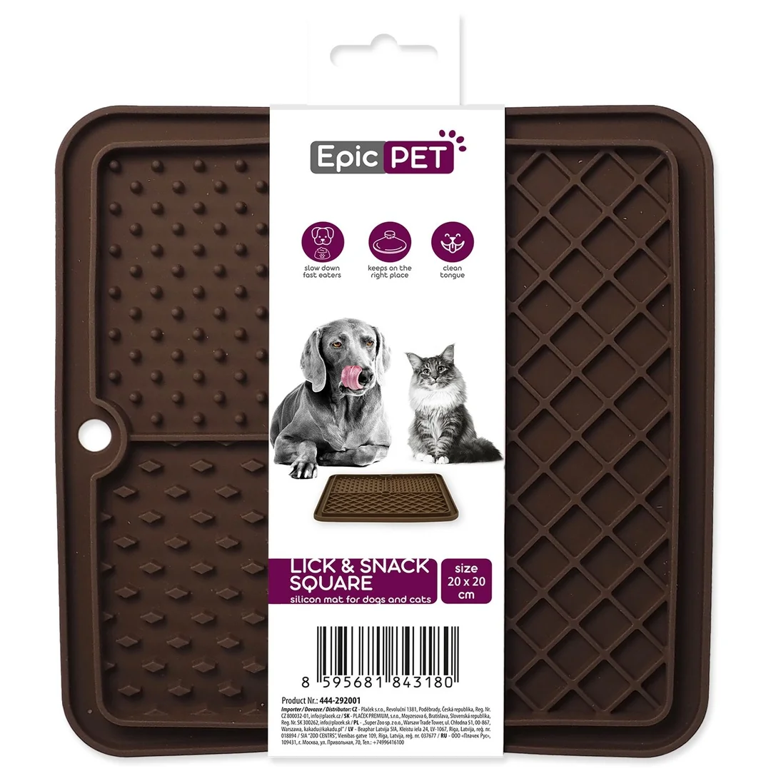 Podložka lízacia Epic Pet Lick&Snack štvorec hnedý 20x20cm