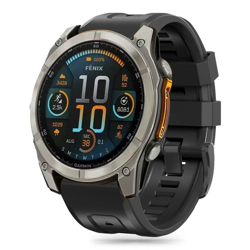 Tech-Protect Silicone remienok na Garmin Fenix 5 / 6 / 6 Pro / 7 / 8 47mm / E / 8 47mm, black 7mm / E / 8 47mm, black