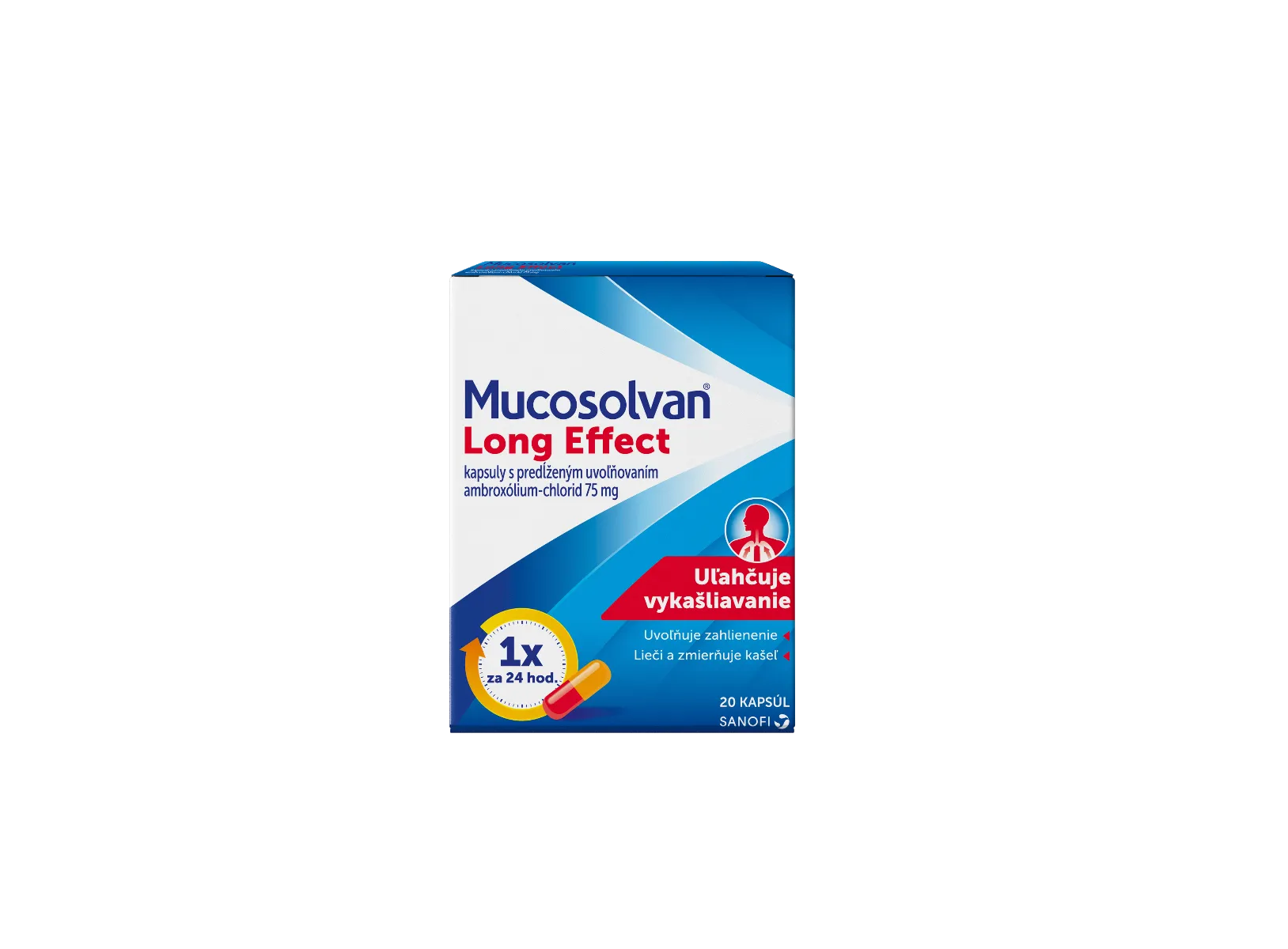 Mucosolvan Long Effect 75 mg 20 kapsúl 1×20 cps, liek na kašeľ