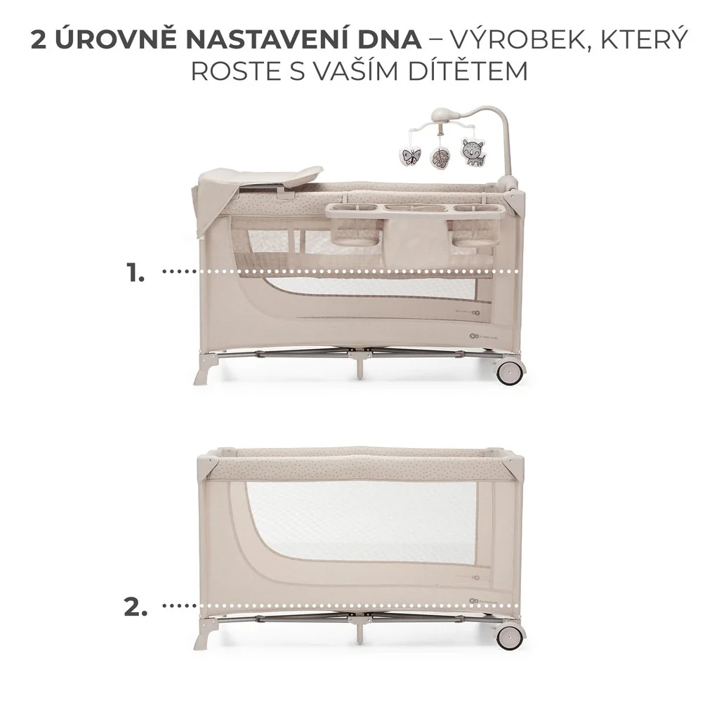 Postieľka cestovná Joy 2 s doplnkami Beige