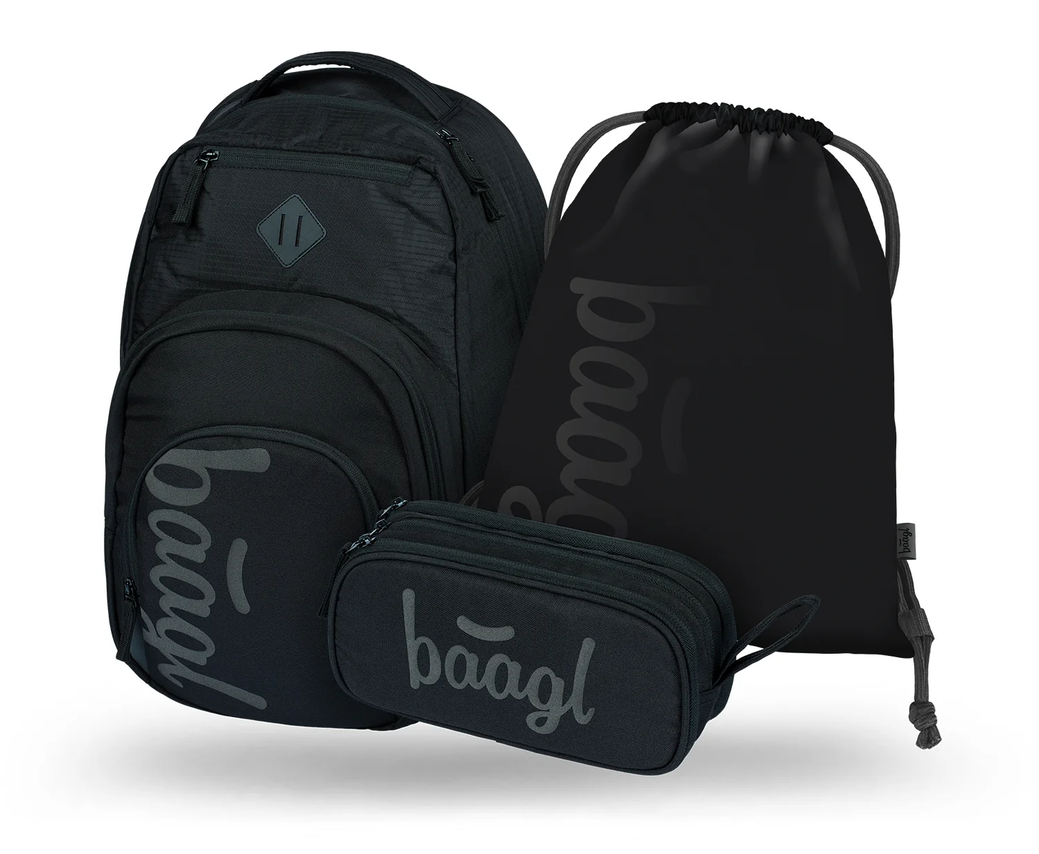 Baagl Sada 3 Coolmate Black: batoh, peračník, vrecko