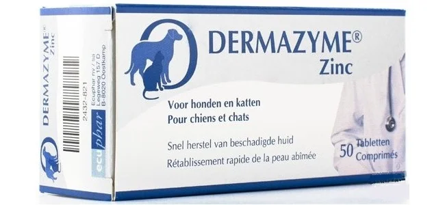 ECUPHAR DERMAZYME ZINC 50TBL A.U.V. 1×50 tbl, výživový doplnok pre mačky a psy