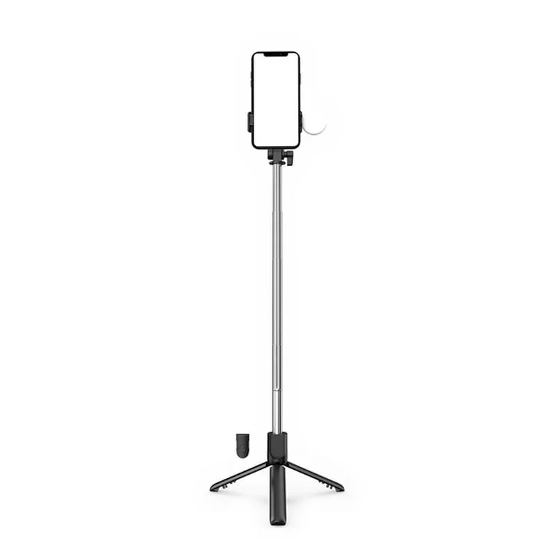 MG Telescopic Bluetooth selfie tyč s LED svetlom 0.71m, čierna